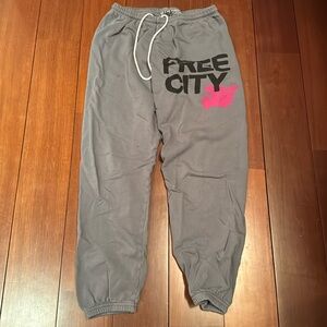 Free City grey and pink sweatpants